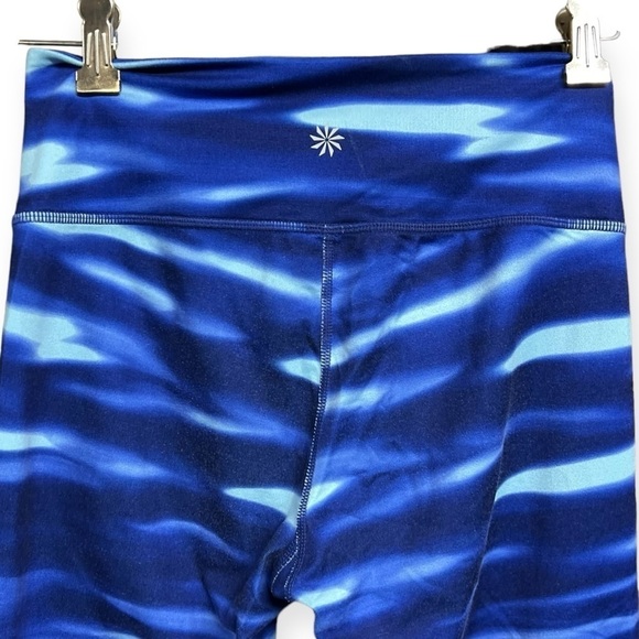 🌻 Athleta H2O Blue Chaturanga Activewear Workout Capri Leggings Size Small - Picture 5 of 8